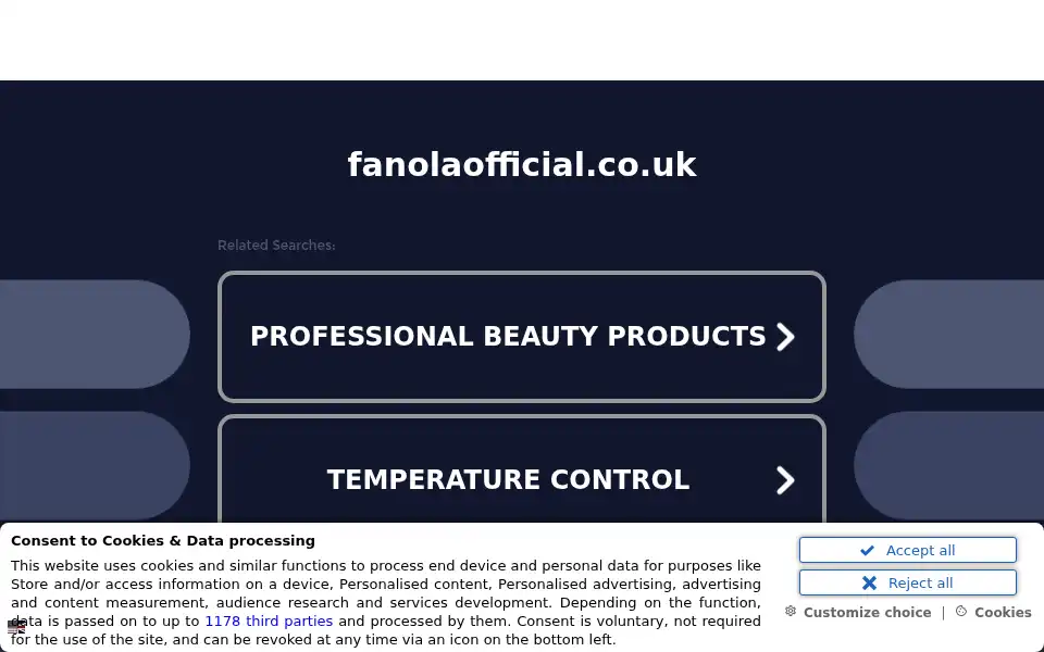 Screenshot of fanolaofficial.co.uk