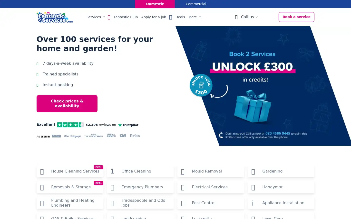 Screenshot of fantasticservices.com
