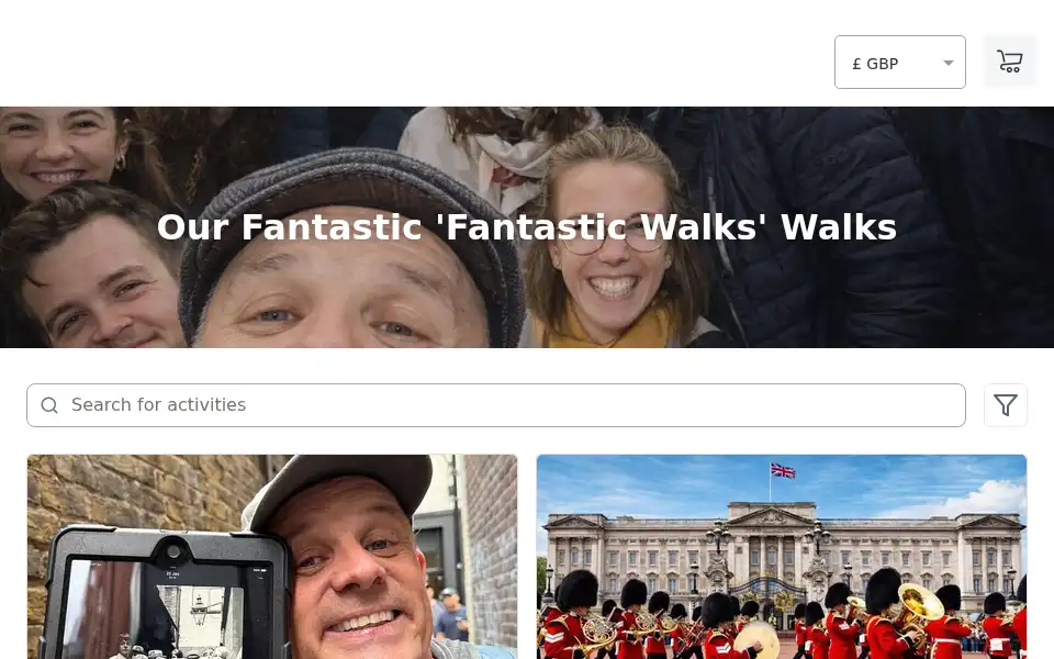 Screenshot of fantasticwalks.co.uk