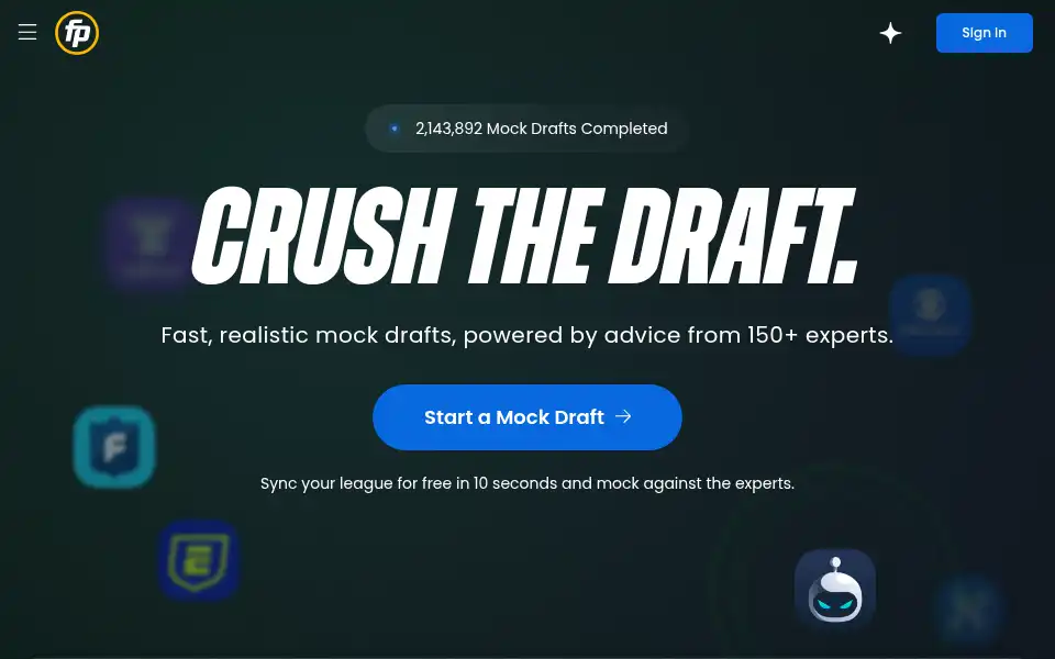 Screenshot of fantasypros.com