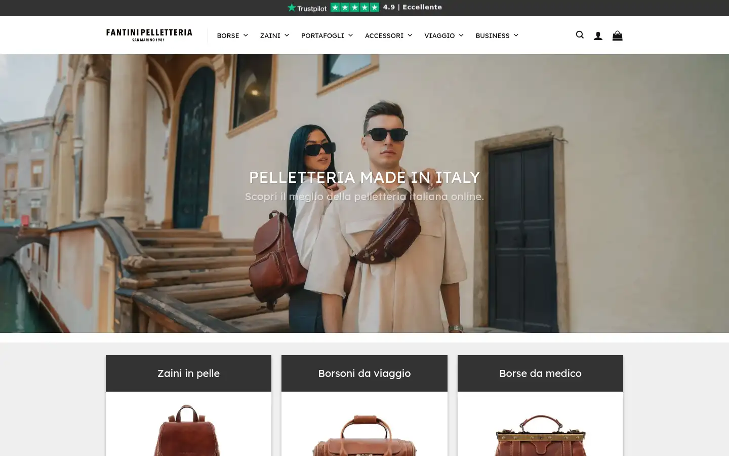 Screenshot of fantinipelletteria.it