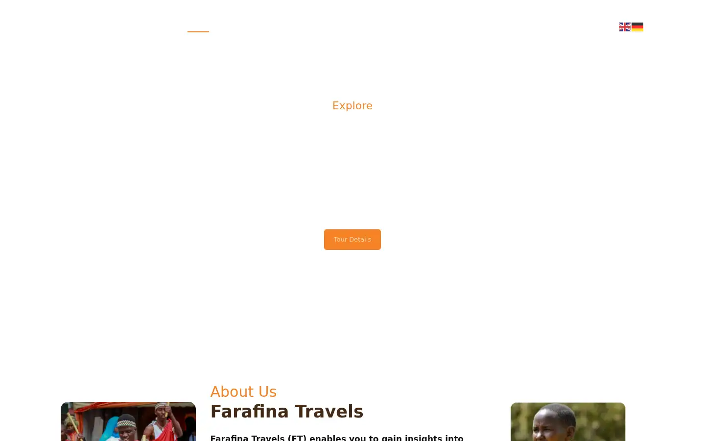 Screenshot of farafinatravels.com