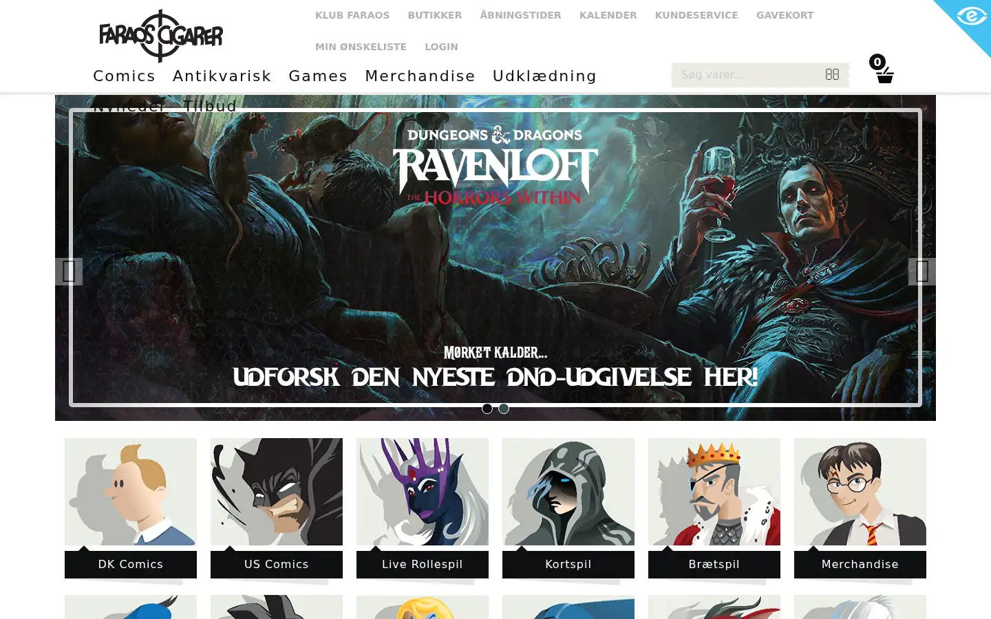 Screenshot of faraos.dk