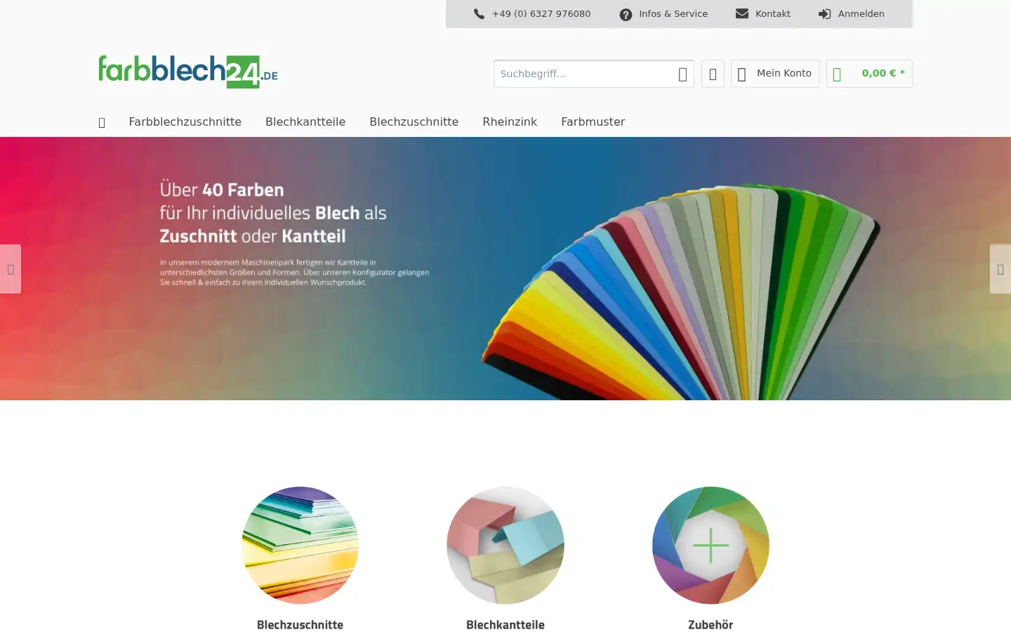 Screenshot of farbblech24.de
