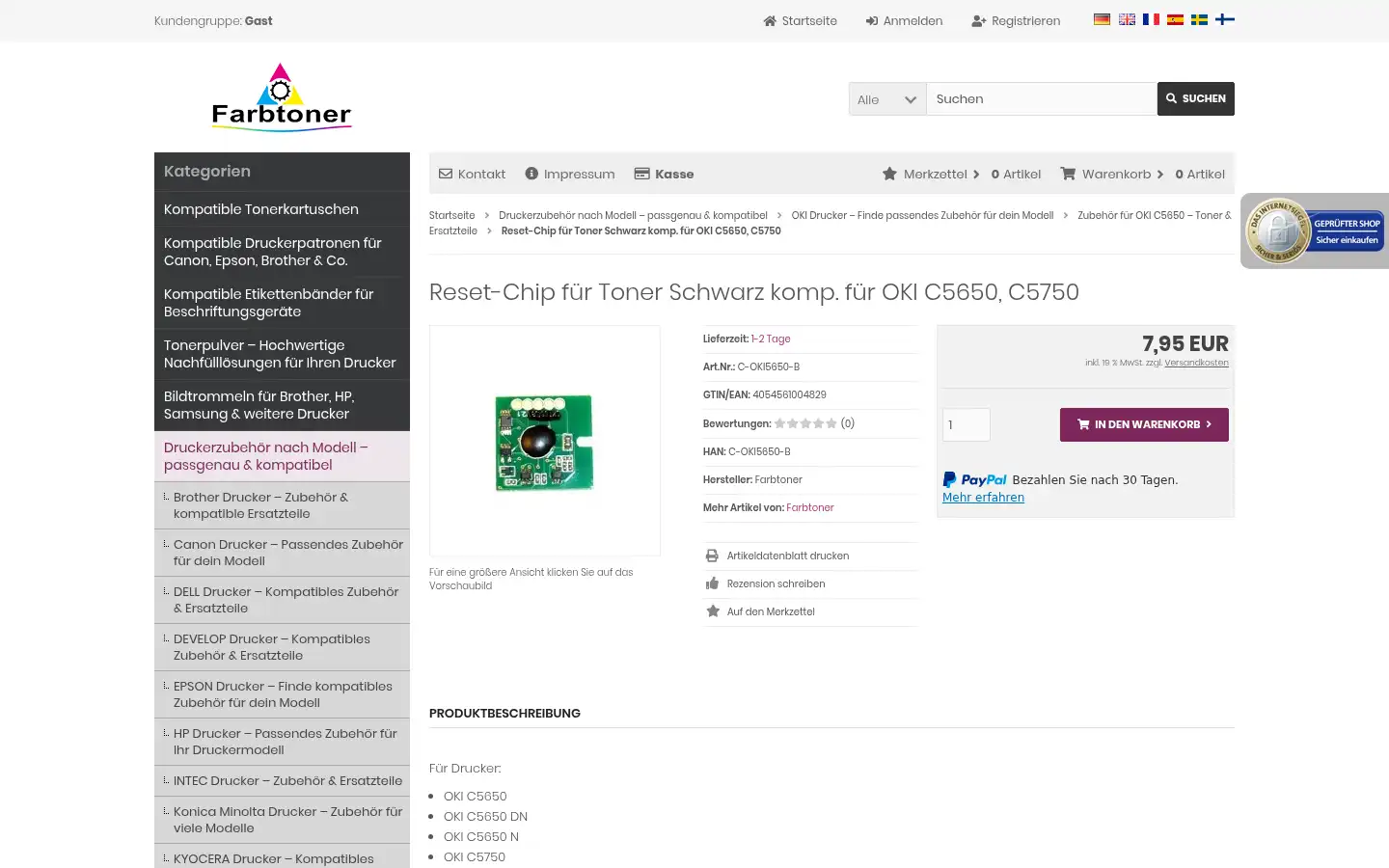 Screenshot of farbtoner.com