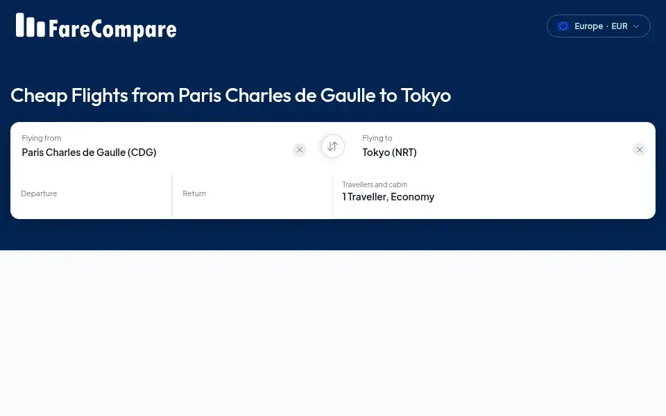 Screenshot of farecompare.co