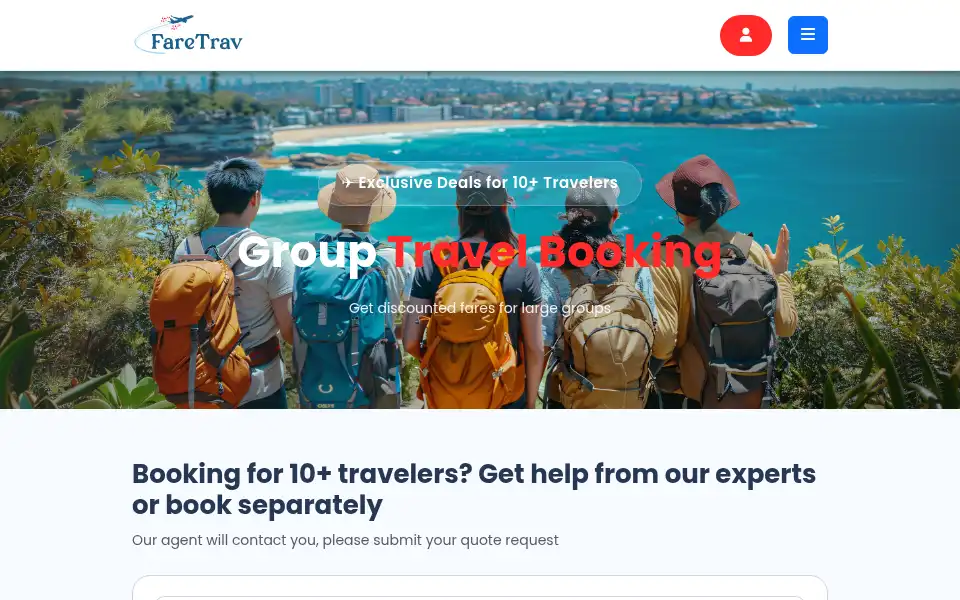 Screenshot of faretrav.com