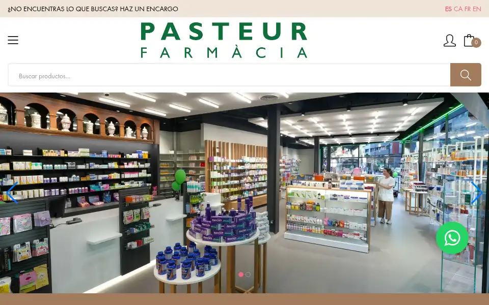 Screenshot of farmaciapasteur.com