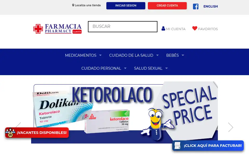 Screenshot of farmaciaspv.com.mx