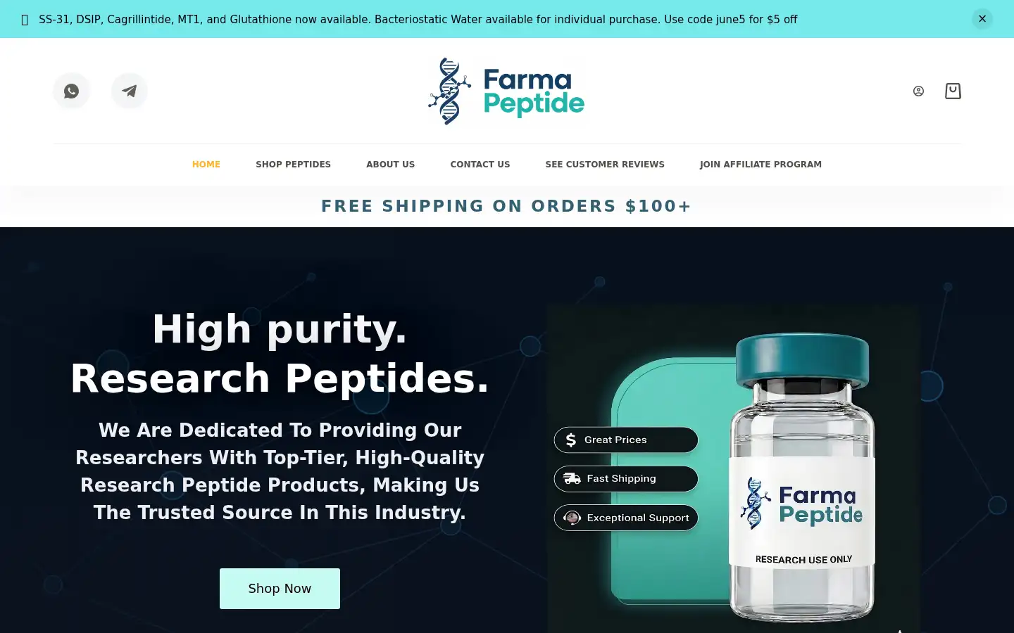 Screenshot of farmapeptide.com