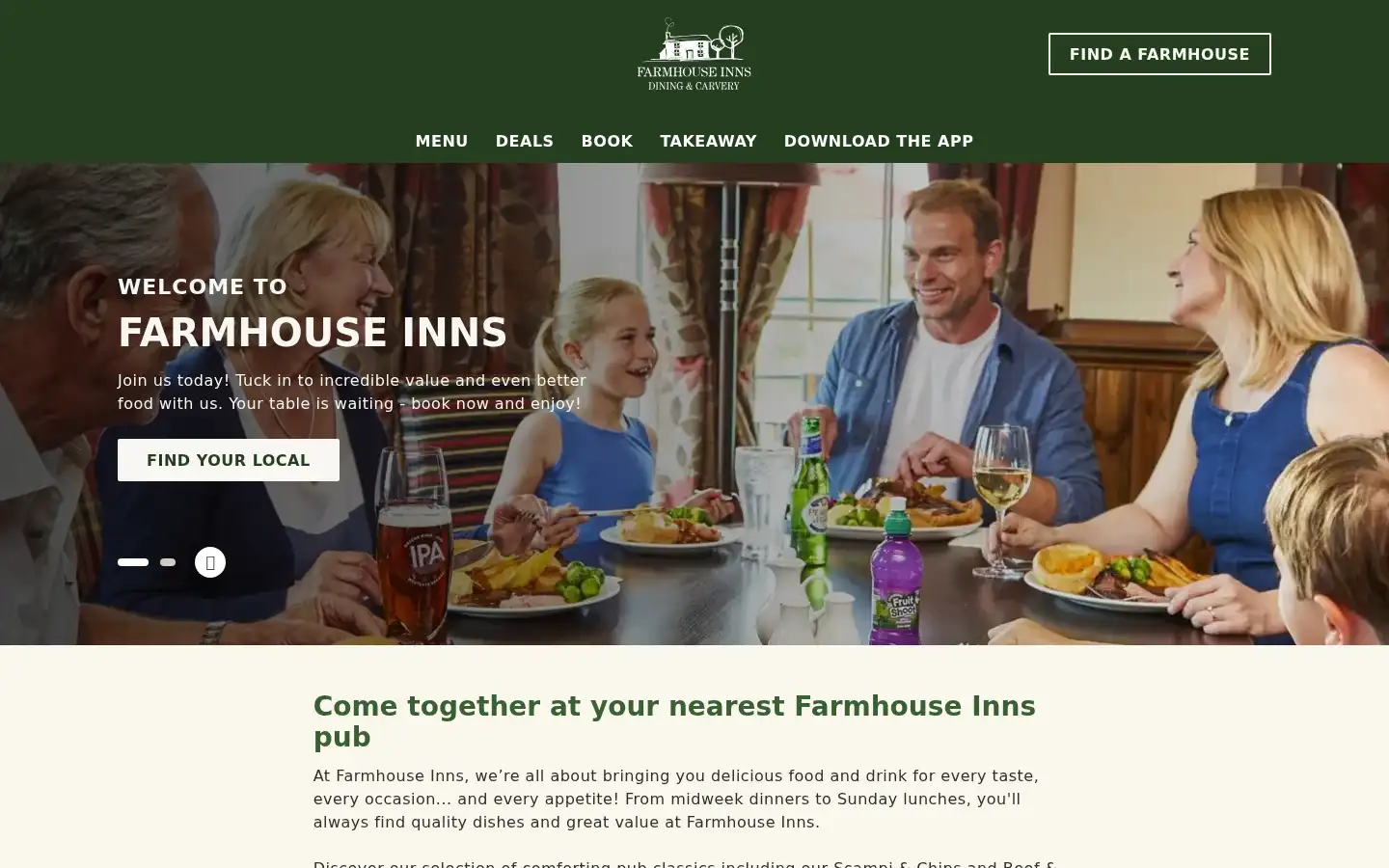 Screenshot of farmhouseinns.co.uk