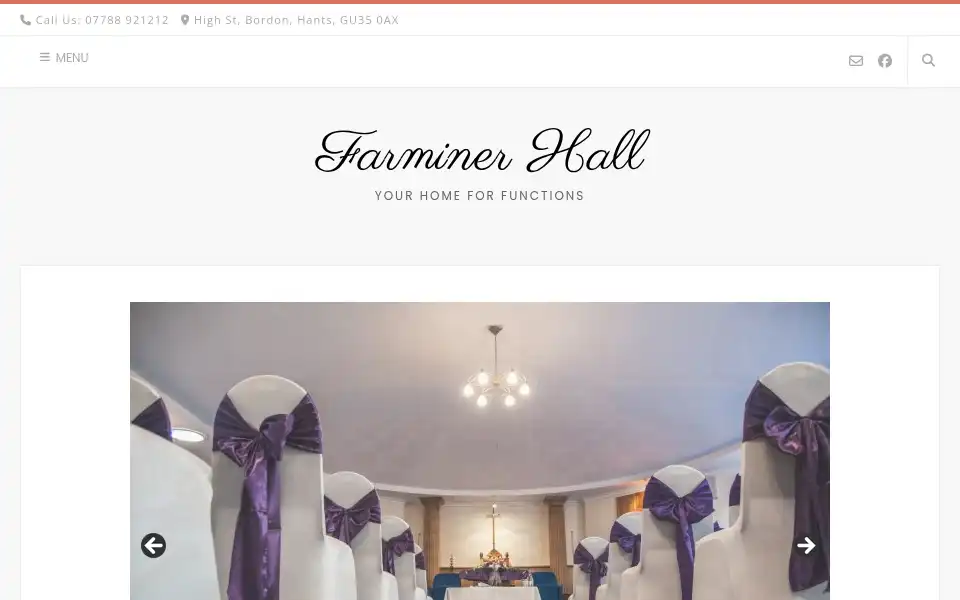 Screenshot of farminerhall.co.uk