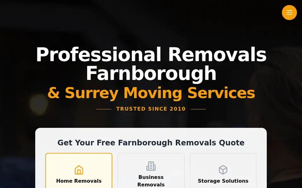 Screenshot of farnboroughremovals.co.uk