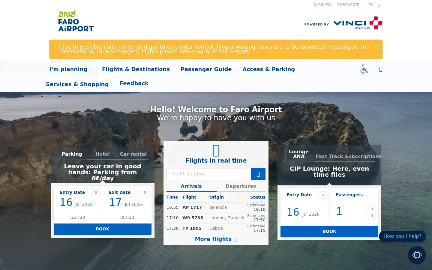 Screenshot of faroairport.pt