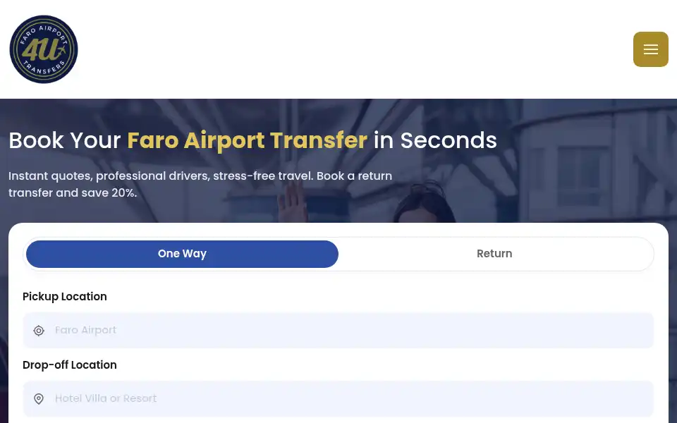Screenshot of faroairporttransfers4u.com