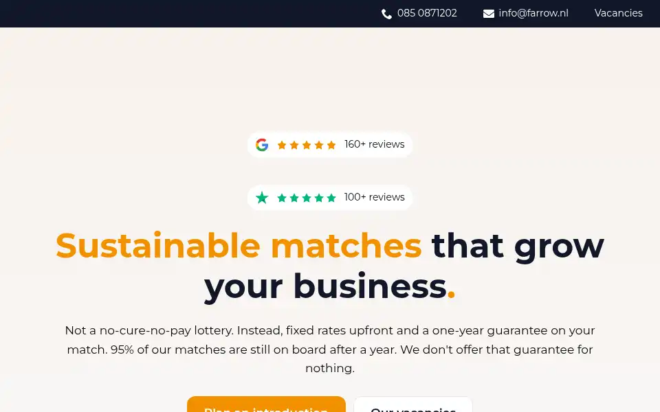 Screenshot of farrow.nl