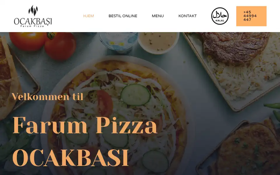 Screenshot of farumpizza.dk