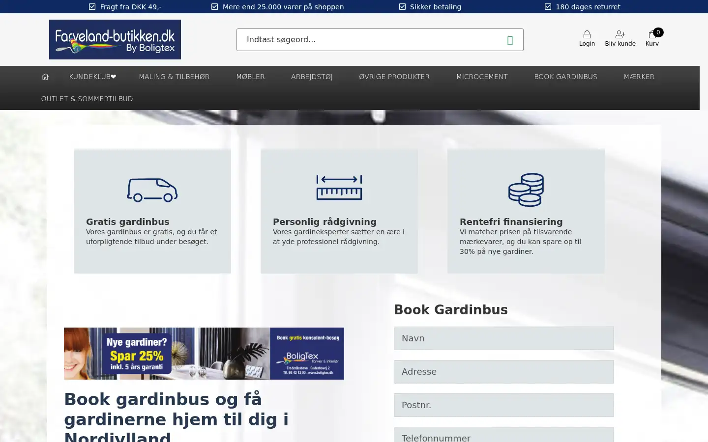 Screenshot of farveland-butikken.dk