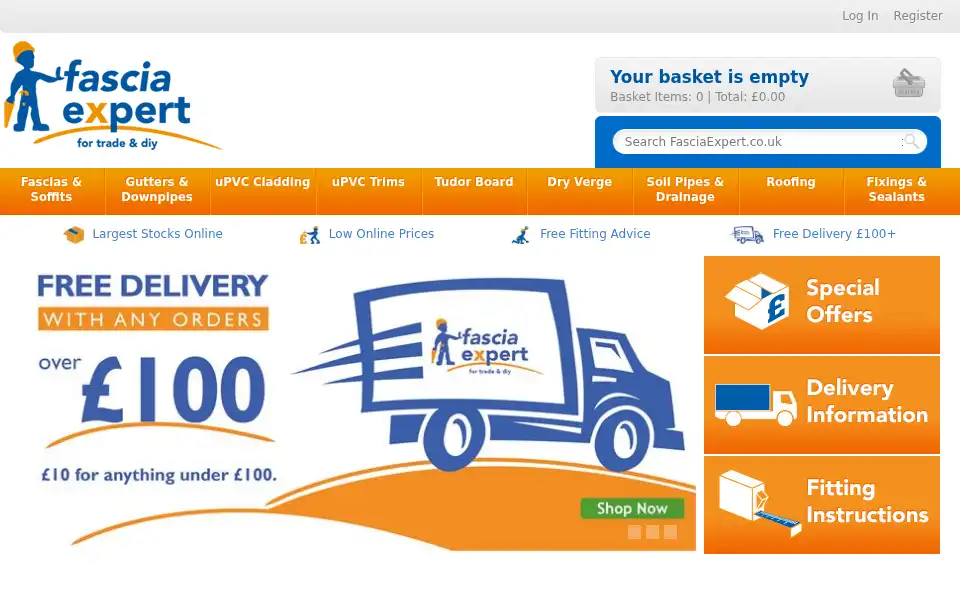Screenshot of fasciaexpert.co.uk