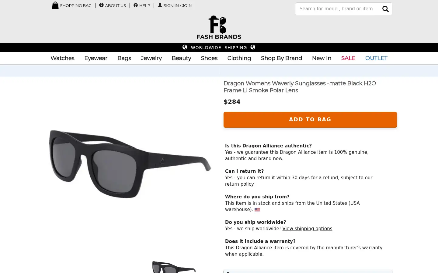 Screenshot of fashbrands.com