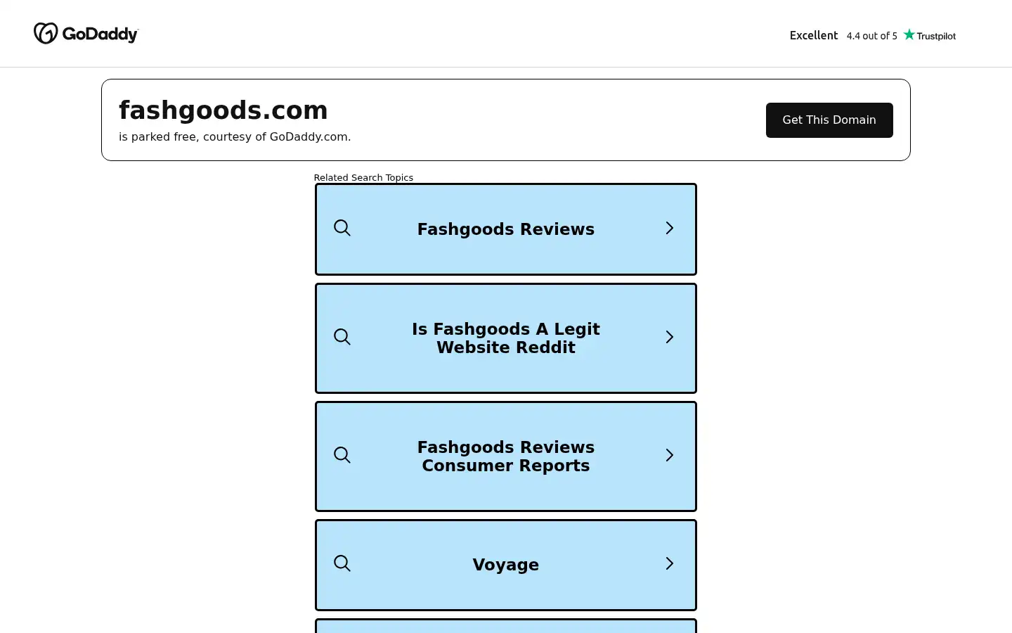 Screenshot of fashgoods.com