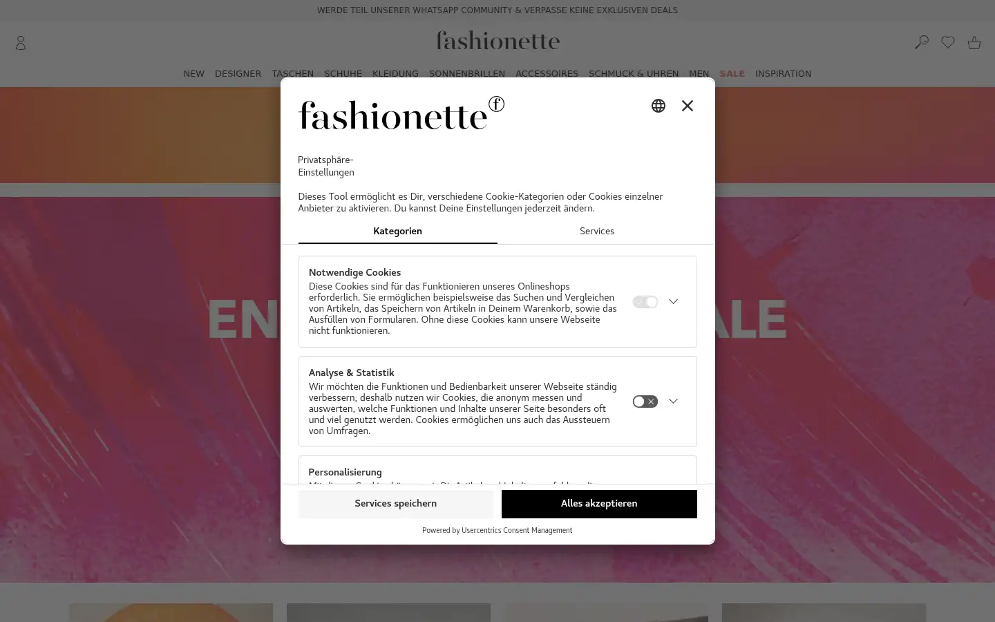 Screenshot of fashionette.de