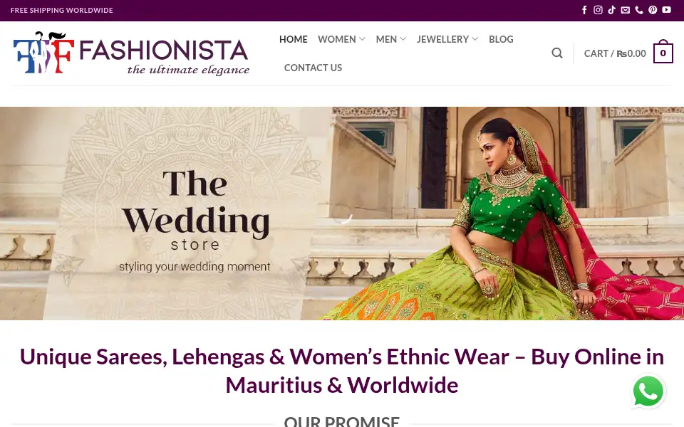 Screenshot of fashionistamu.com