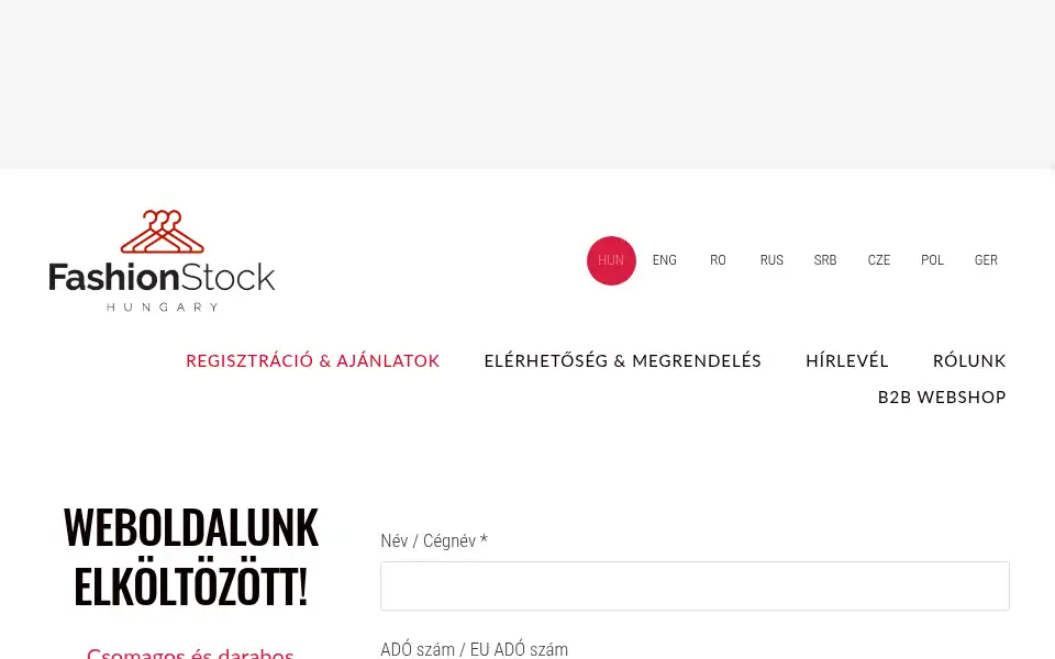 Screenshot of fashionstock.hu