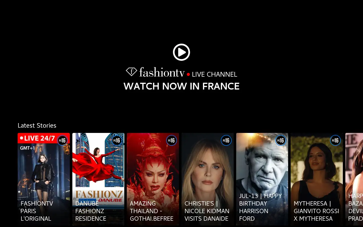 Screenshot of fashiontv.com