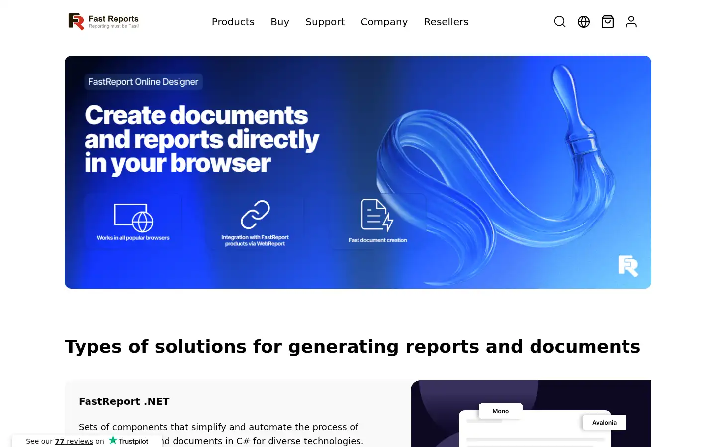 Screenshot of fast-report.com