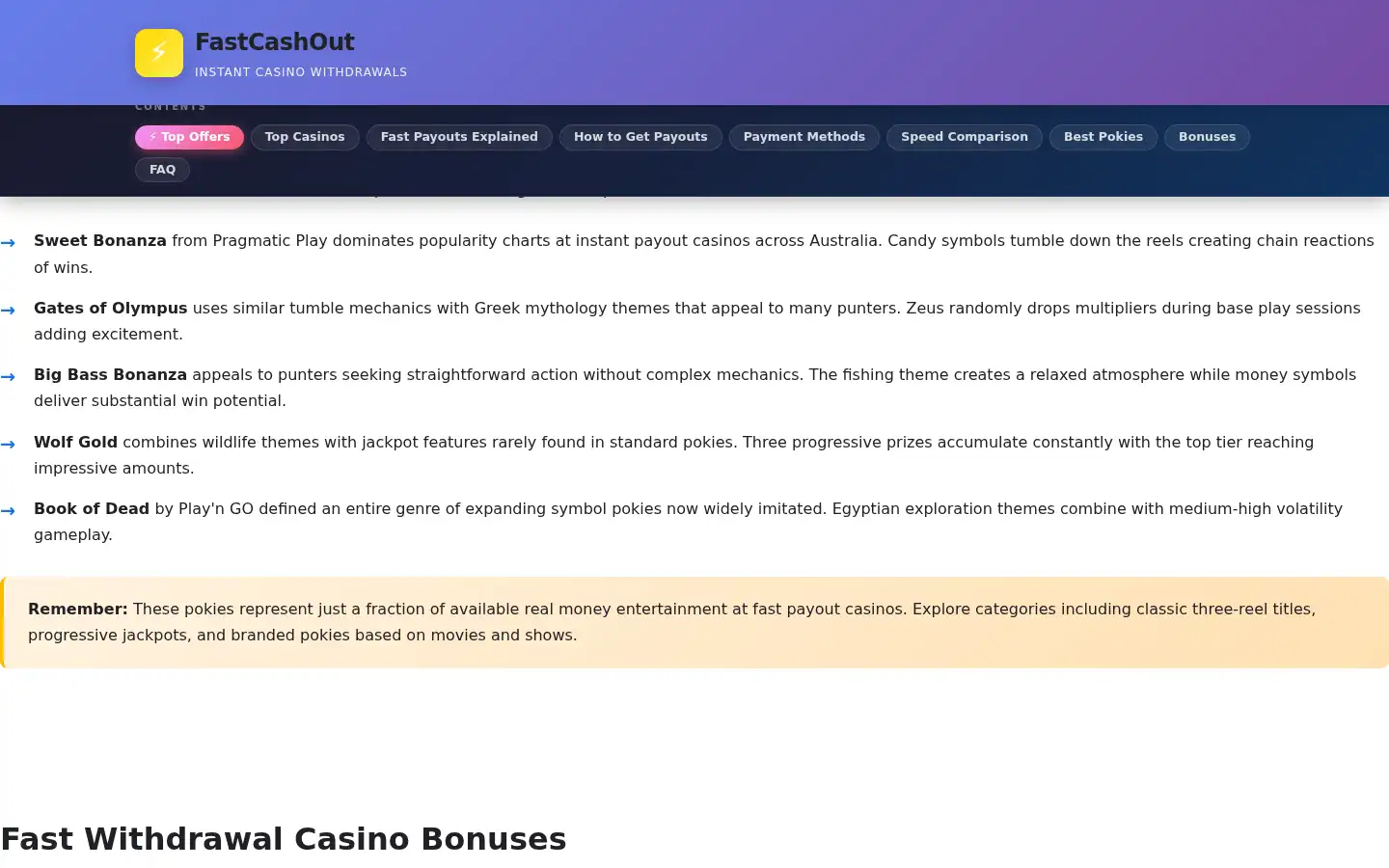 Screenshot of fastcasinoaustralia.com
