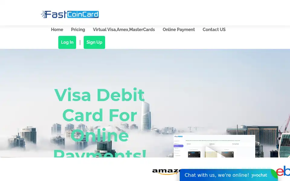 Screenshot of fastcoincard.com