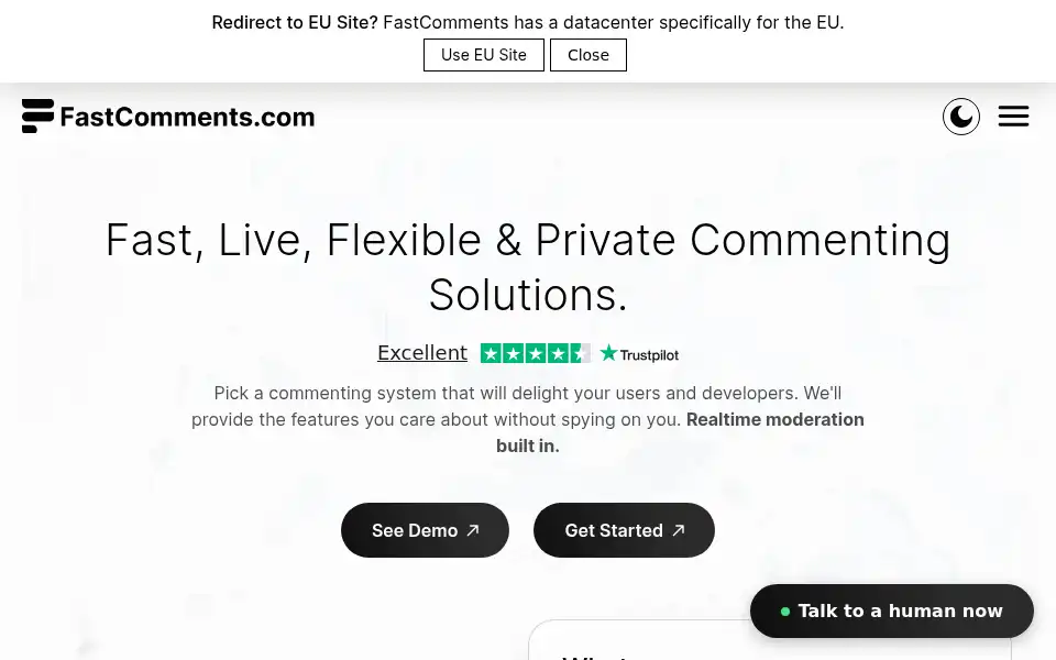 Screenshot of fastcomments.com