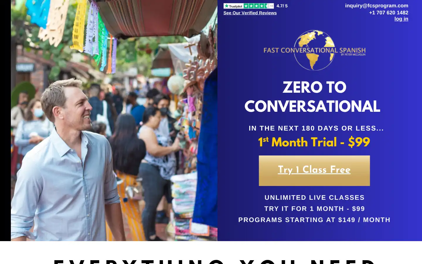 Screenshot of fastconversationalspanish.com