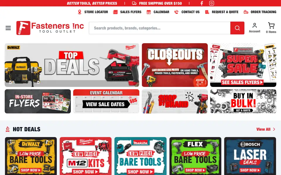Screenshot of fastenersinc.net