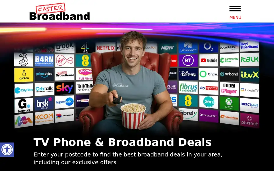 Screenshot of fasterbroadband.co.uk