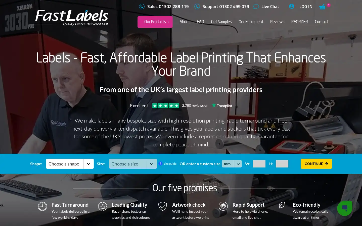 Screenshot of fastlabels.co.uk