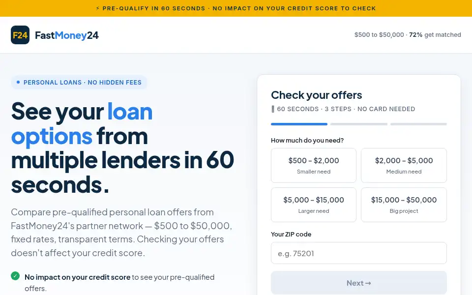 Screenshot of fastmoney24.com