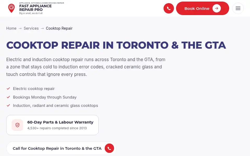 Screenshot of fastrepairpro.ca