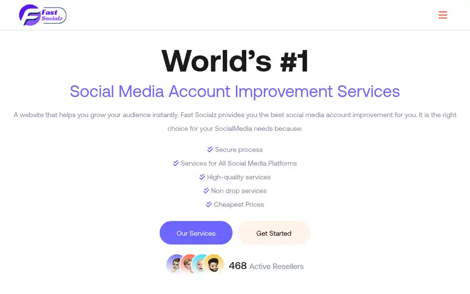 Screenshot of fastsocialz.com