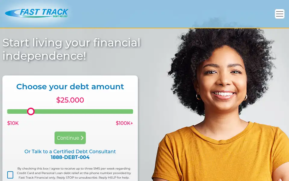 Screenshot of fasttrackdebtrelief.com