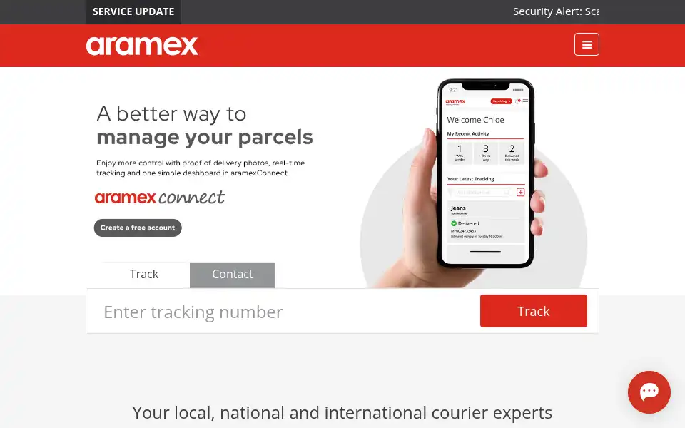 Screenshot of fastway.co.nz