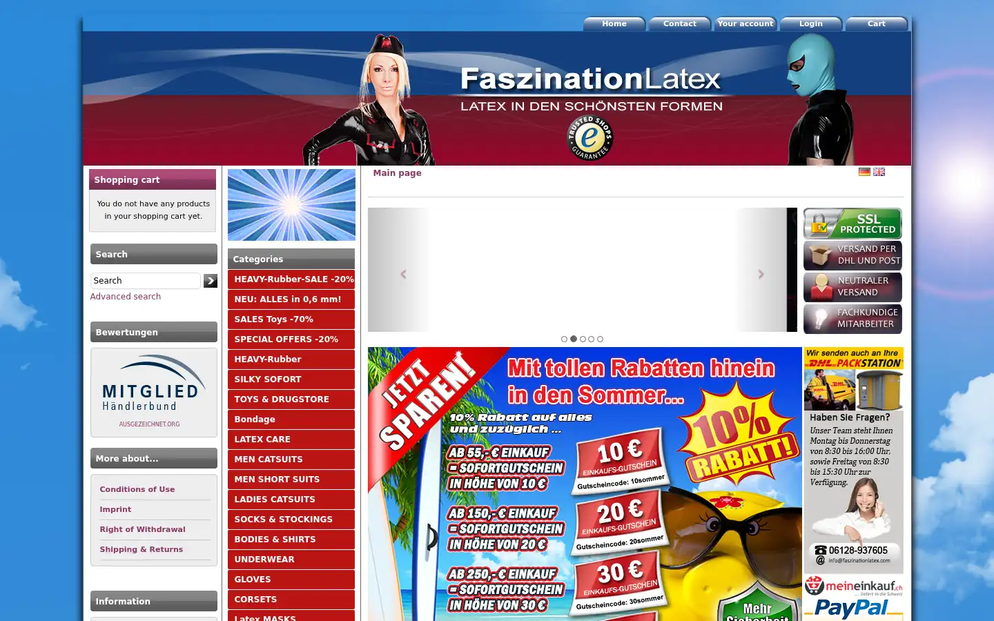 Screenshot of faszinationlatex.com
