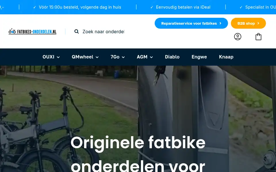 Screenshot of fatbikes-onderdelen.nl