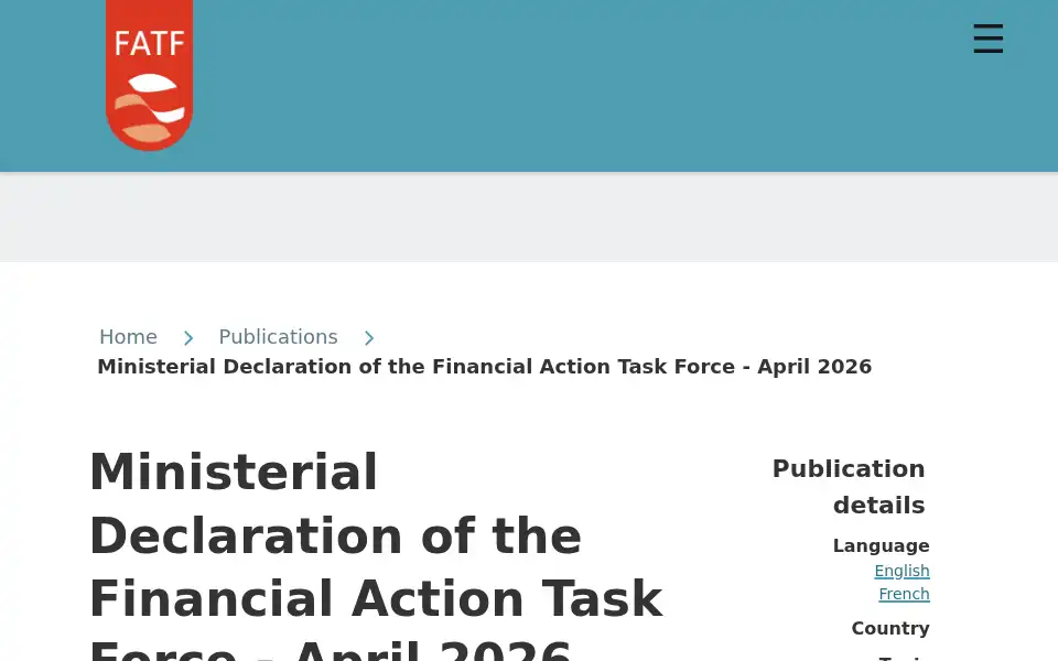 Screenshot of fatf-gafi.org