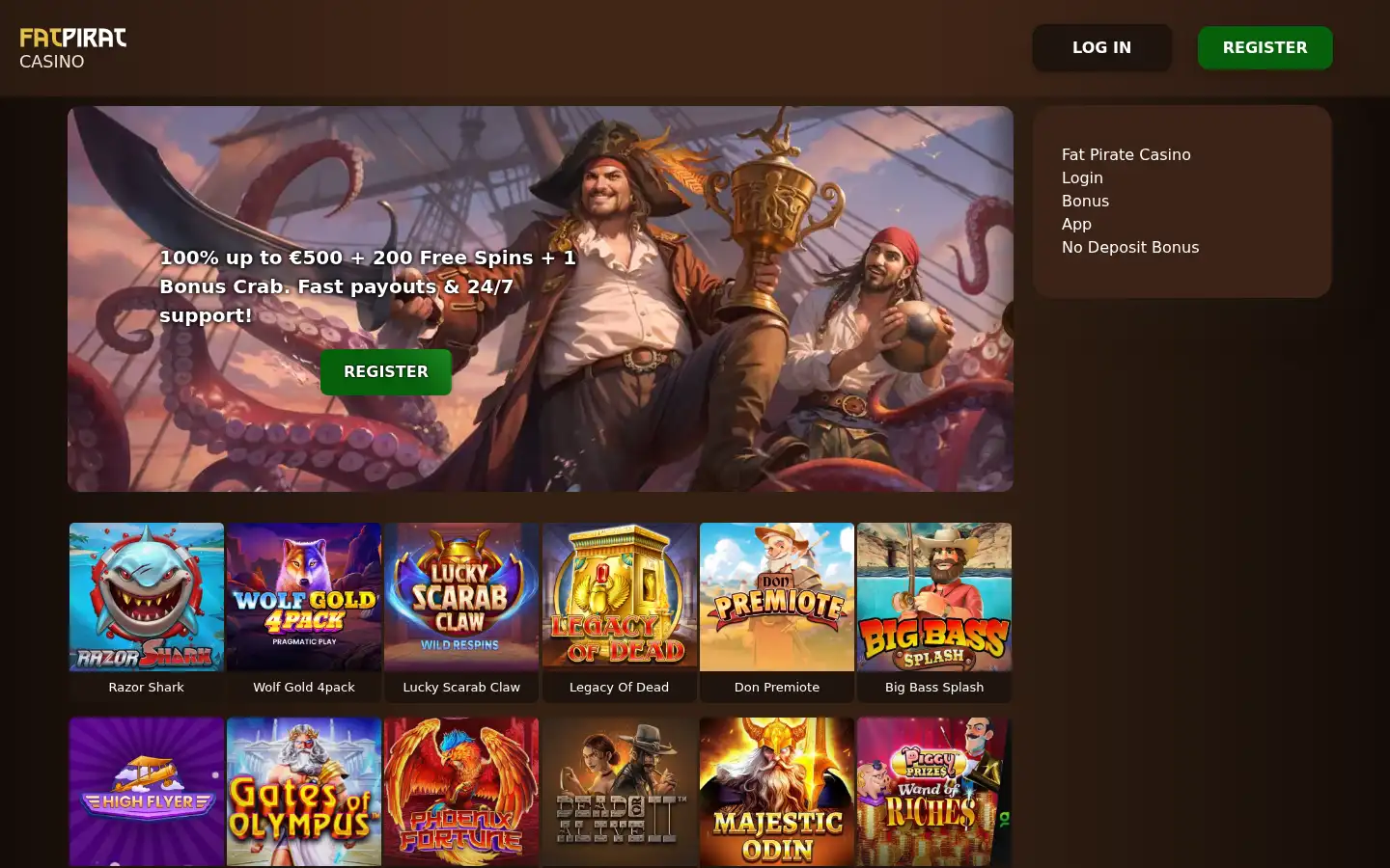 Screenshot of fatpiratecasino1.com