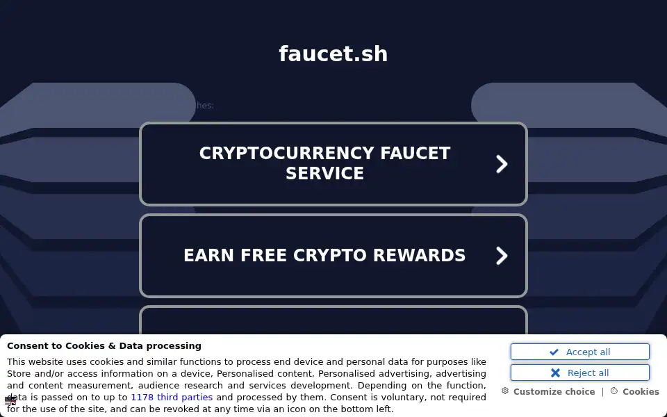 Screenshot of faucet.sh