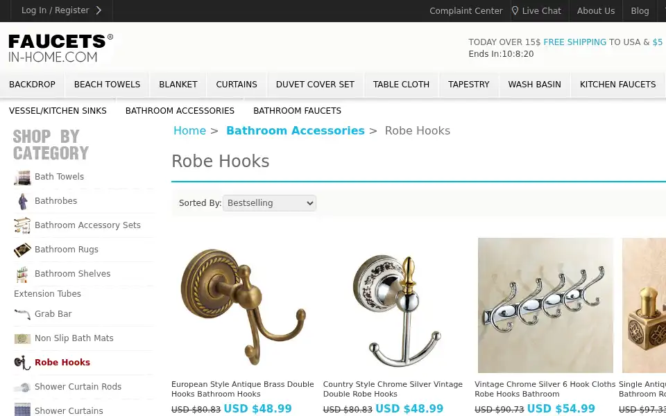 Screenshot of faucetsinhome.com