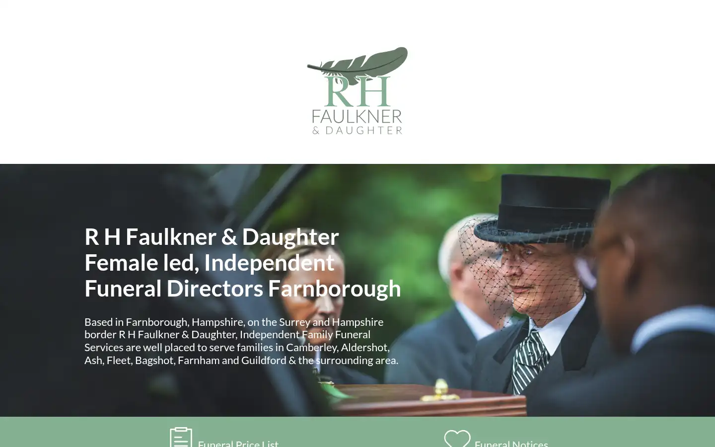 Screenshot of faulknerfunerals.co.uk