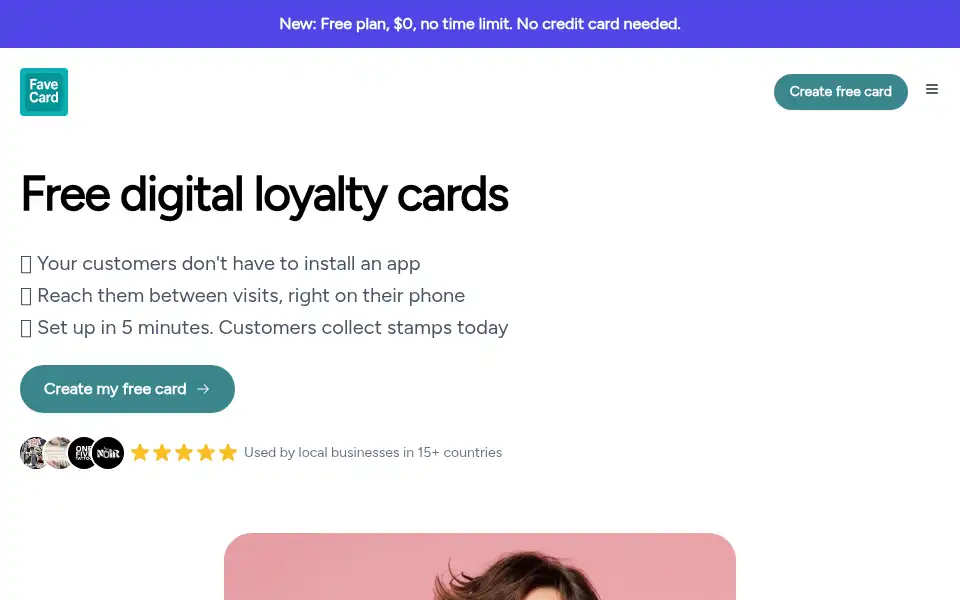 Screenshot of favecard.co